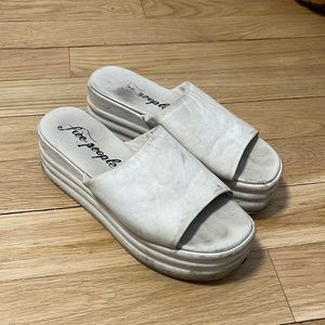 Free People white platform sandals, size 37